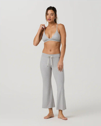 Halo Slim Flare Ankle Pant | Pale Grey Heather
