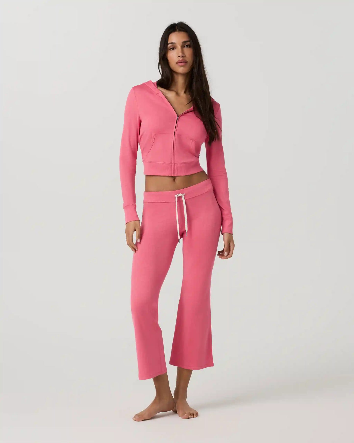 Halo Slim Flare Ankle Pant | Sunset Pink Heather