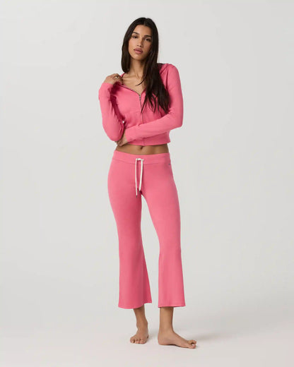 Halo Slim Flare Ankle Pant | Sunset Pink Heather