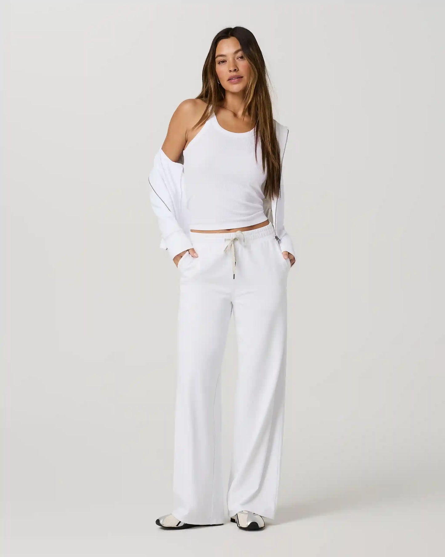 Halo Essential Wideleg Pant - Long | White