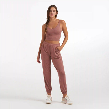 Halo Performance Crop | Light Terracotta Heather