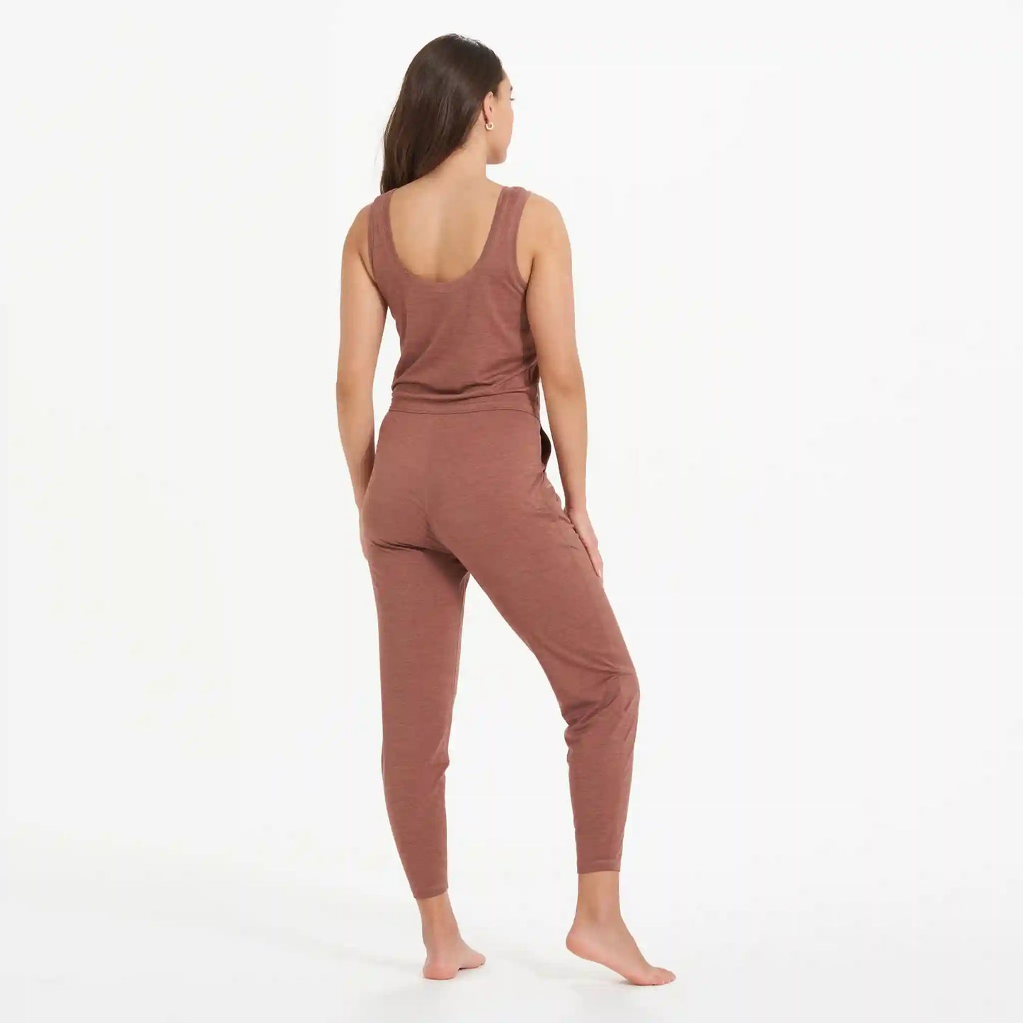 Lux At Ease Jumpsuit | Dark Terracotta Heather