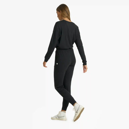 Lux Henley Jumpsuit | Black Heather