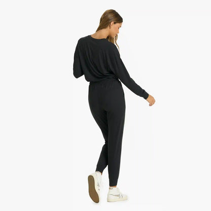 Lux Henley Jumpsuit | Black Heather