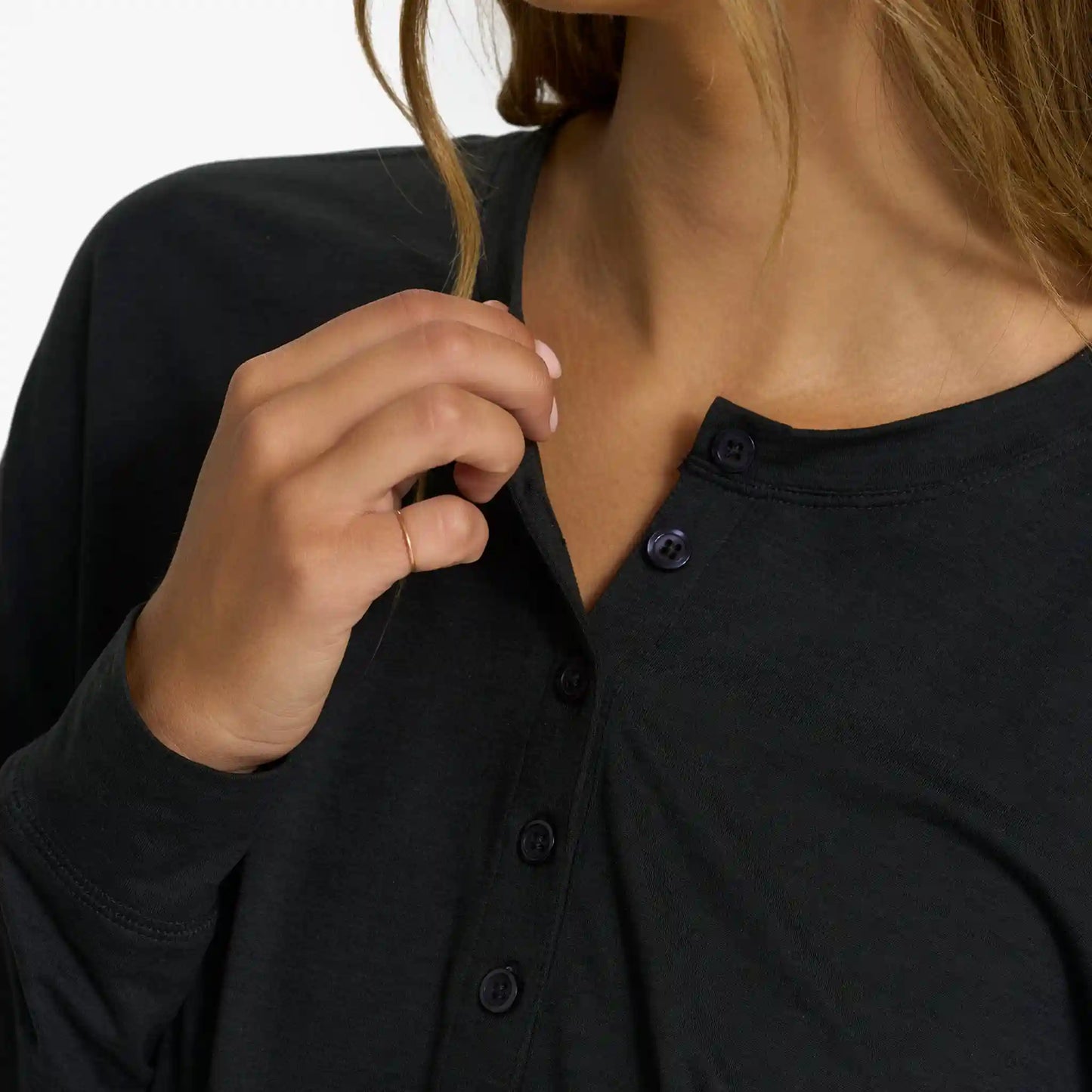 Lux Henley Jumpsuit | Black Heather