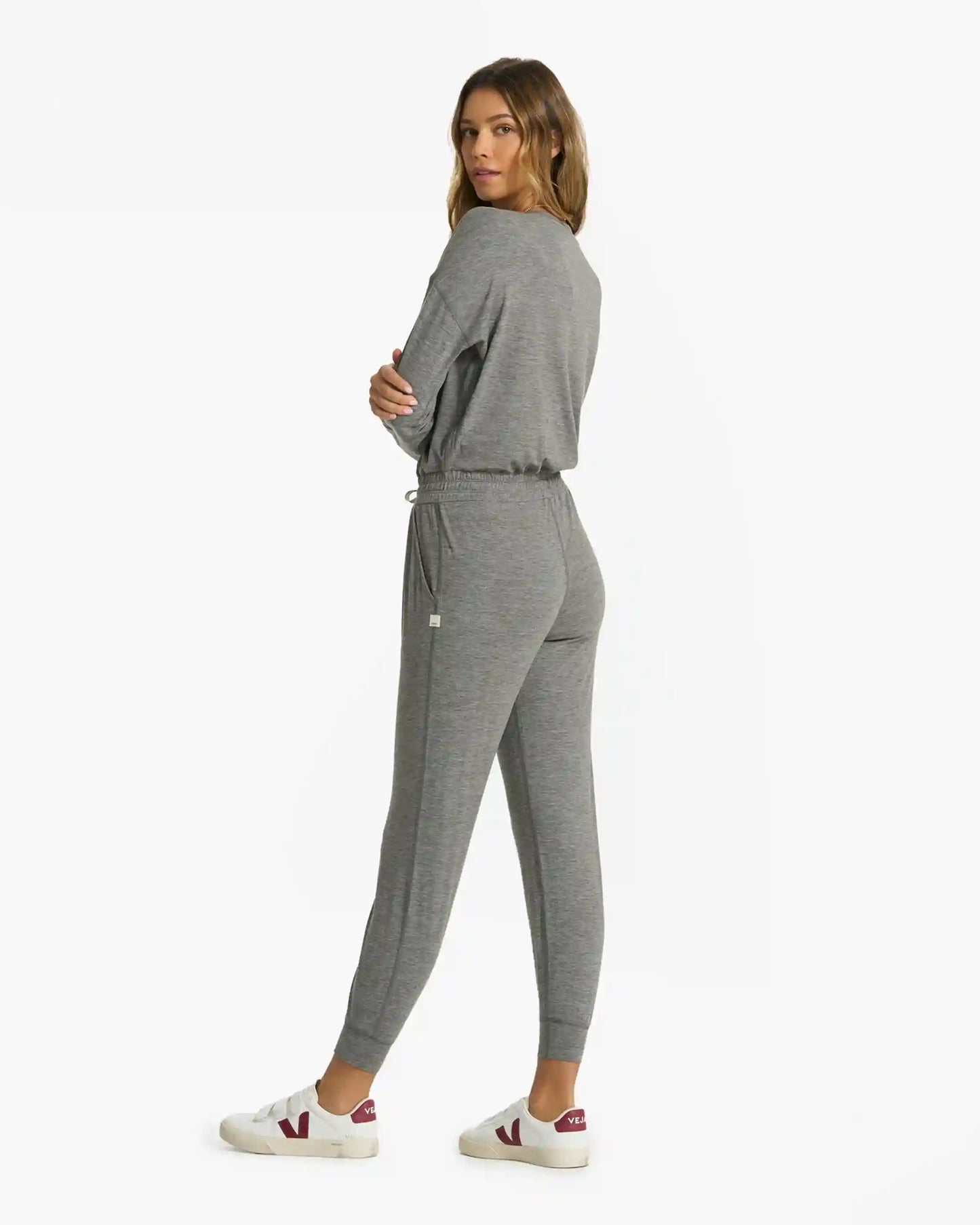 Lux Henley Jumpsuit | Heather Grey