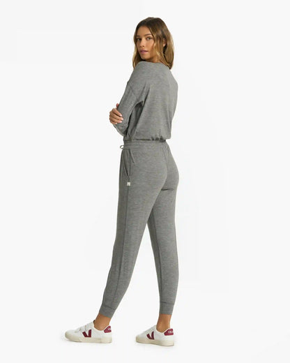 Lux Henley Jumpsuit | Heather Grey