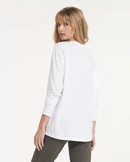 Long-Sleeve Feather Tee | White
